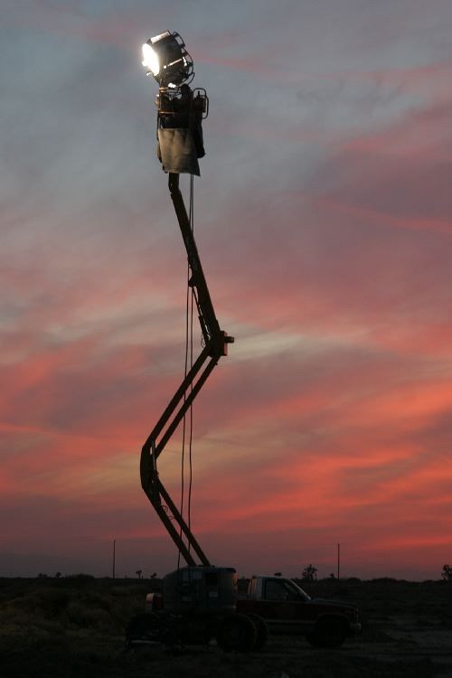 Crane at Sunset Behind the Scenes