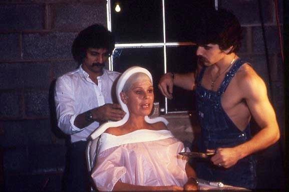 Tom Savini doing the makeup for Betsy Palmer Behind the Scenes
