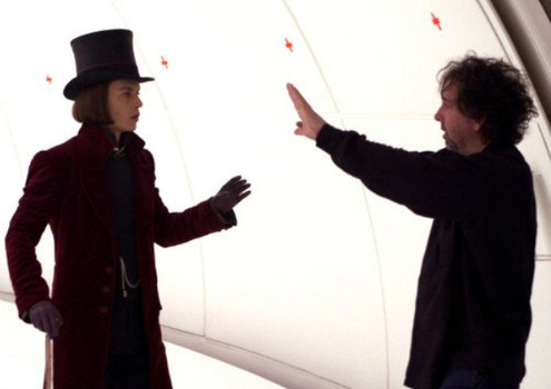 Johnny Depp with Tim Burton Behind the Scenes