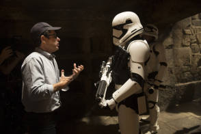 Abrams with a Stormtrooper - Behind the Scenes photos